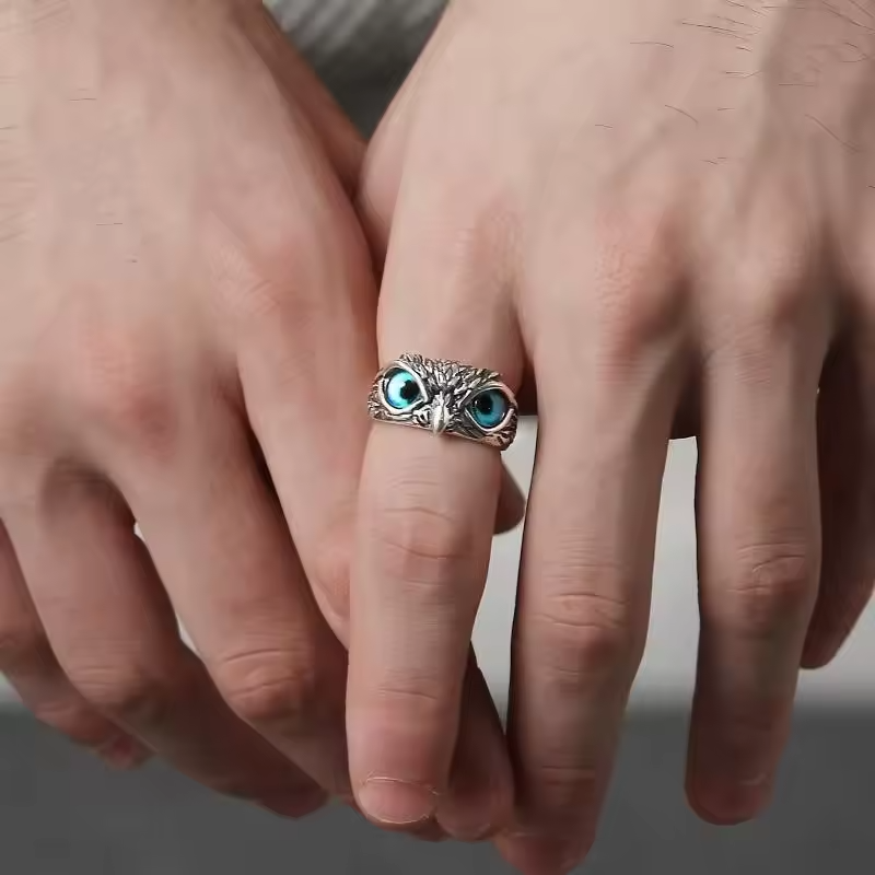 Verstellbarer Eulenring – Für Weisheit und Intuition