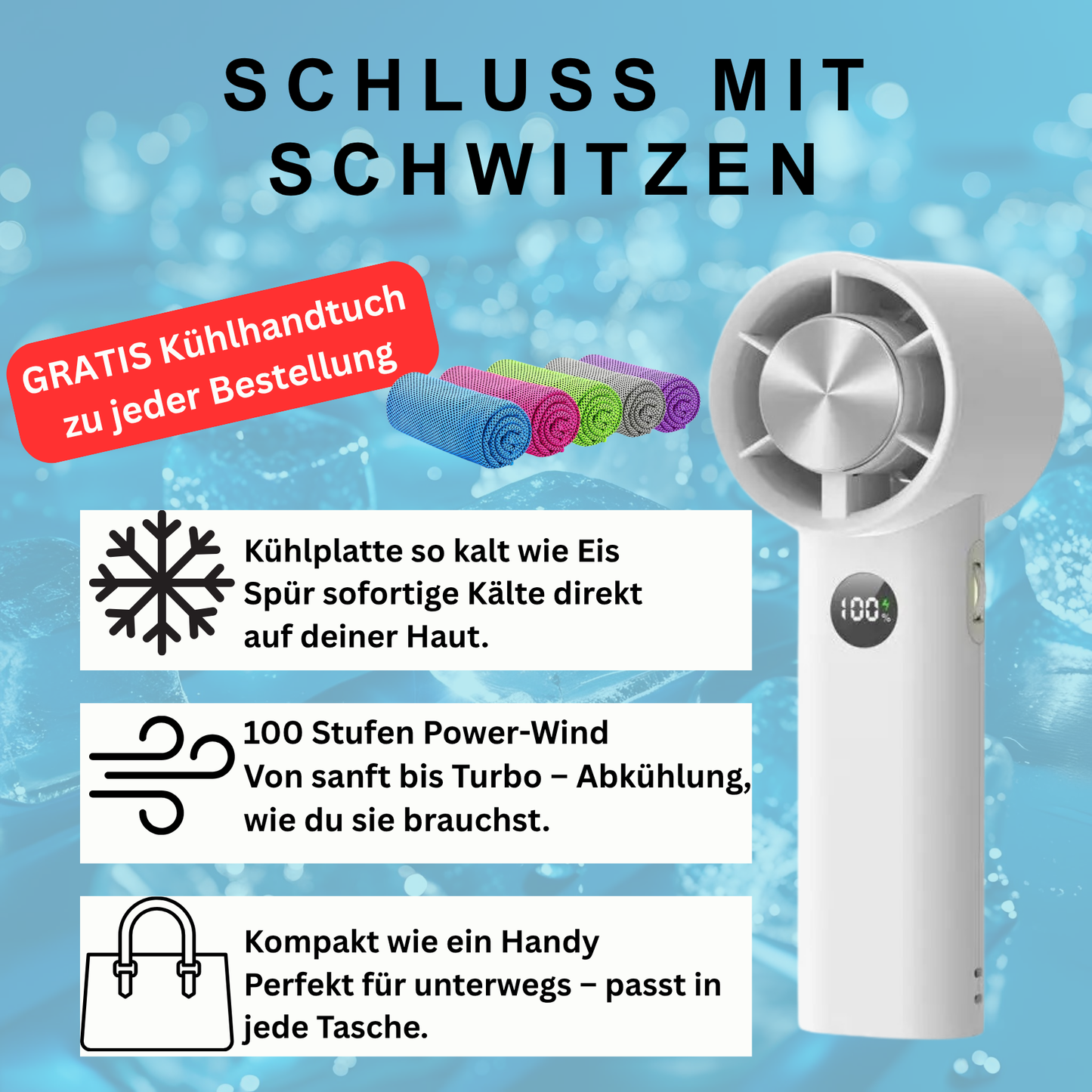Mini-Ventilator für unterwegs – starke Kühlung für heisse Tage